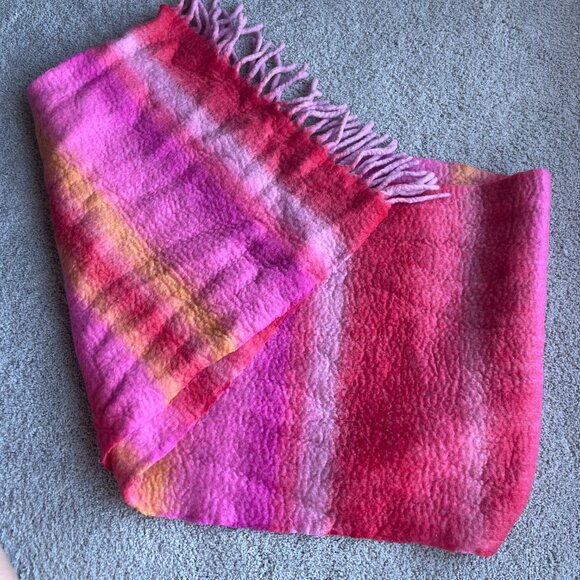J. Crew Vibrant Pink and Red Scarf - Picture 3 of 4
